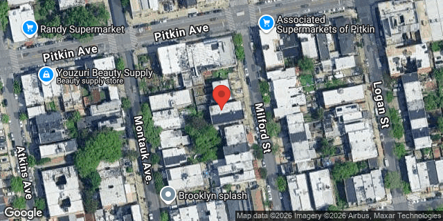 Aerial map of 216 MILFORD STREET, Brooklyn