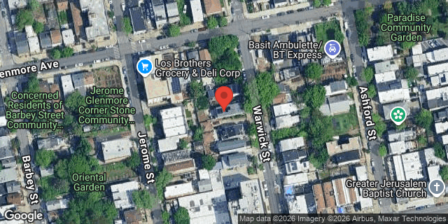 Aerial map of 388 WARWICK STREET, Brooklyn