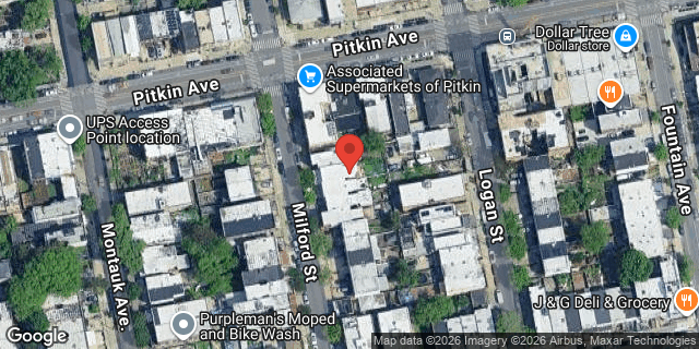 Aerial map of 213 MILFORD STREET, Brooklyn