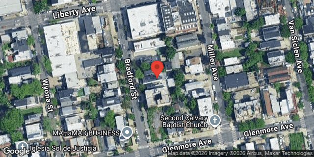 Aerial map of 205 BRADFORD STREET, Brooklyn
