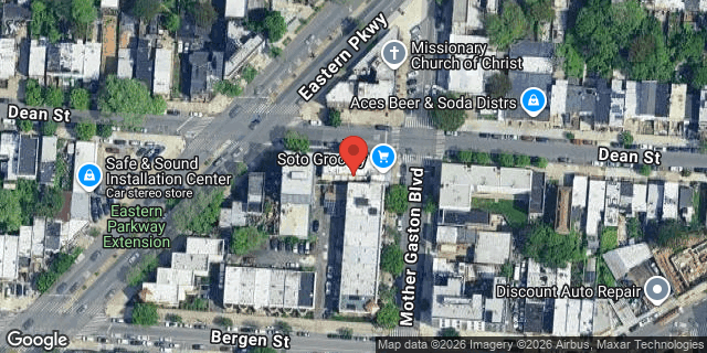 Aerial map of 204 MOTHER GASTON BLVD, Brooklyn