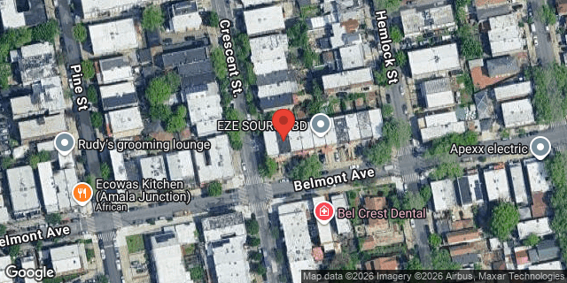 Aerial map of 1067 BELMONT AVENUE, Brooklyn