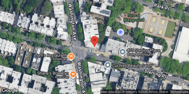 Aerial map of 743 WASHINGTON AVENUE, Brooklyn