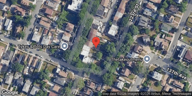 Aerial map of 136-35 222 STREET, Queens