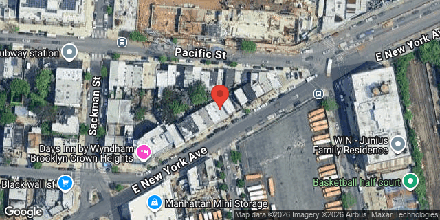 Aerial map of 1709 EAST NEW YORK AVENUE, Brooklyn