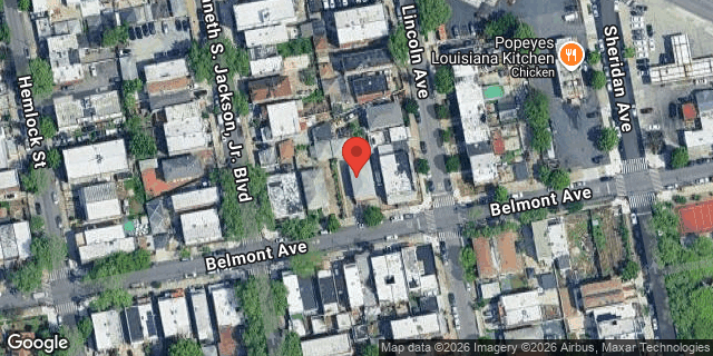 Aerial map of 1127 BELMONT AVENUE, Brooklyn