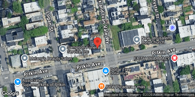 Aerial map of 206 FOUNTAIN AVENUE, Brooklyn