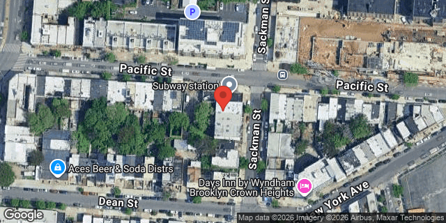 Aerial map of 134 SACKMAN STREET, Brooklyn
