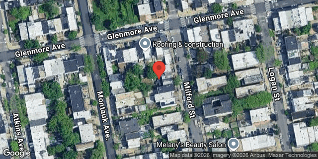 Aerial map of 168 MILFORD STREET, Brooklyn