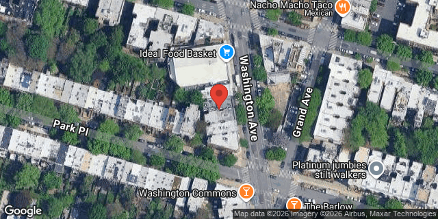 Aerial map of 736 WASHINGTON AVENUE, Brooklyn