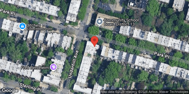 Aerial map of 153 UNDERHILL AVENUE, Brooklyn