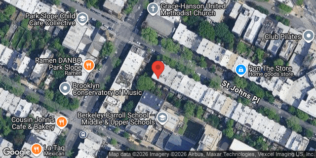 Aerial map of 188 ST JOHNS PLACE, Brooklyn