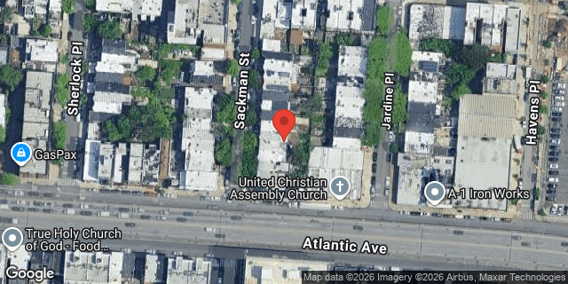 Aerial map of 93 SACKMAN STREET, Brooklyn