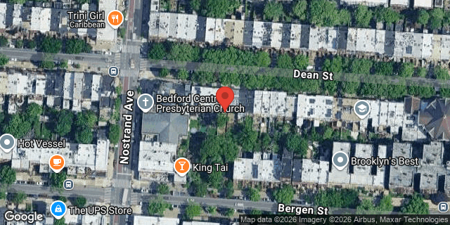 Aerial map of 1214 DEAN STREET, Brooklyn