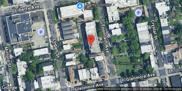 Aerial map of 140 FOUNTAIN AVENUE, Brooklyn