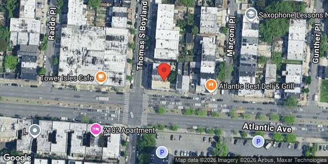 Aerial map of 229 THOMAS S BOYLAND ST, Brooklyn