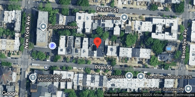 Aerial map of 1299 DEAN STREET, Brooklyn