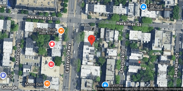 Aerial map of 1896 EASTERN PARKWAY, Brooklyn