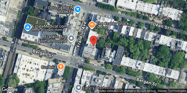 Aerial map of 625 FRANKLIN AVENUE, Brooklyn