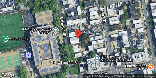 Aerial map of 353 LINWOOD STREET, Brooklyn