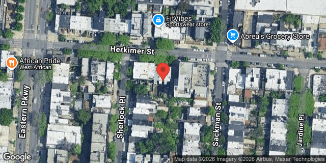 Aerial map of 1418 HERKIMER STREET, Brooklyn