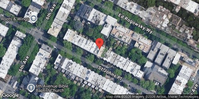 Aerial map of 113 ST JOHNS PLACE, Brooklyn