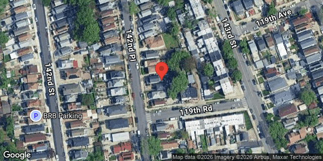 Aerial map of 117-55 142 PLACE, Queens