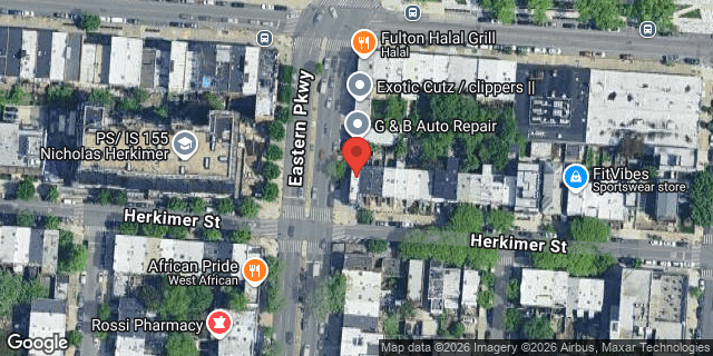 Aerial map of 1377 HERKIMER STREET, Brooklyn