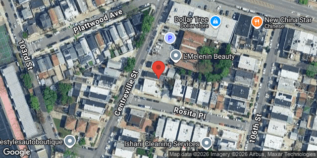 Aerial map of 109-25 CENTREVILLE STREET, Queens