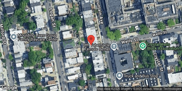 Aerial map of 80 FOUNTAIN AVENUE, Brooklyn