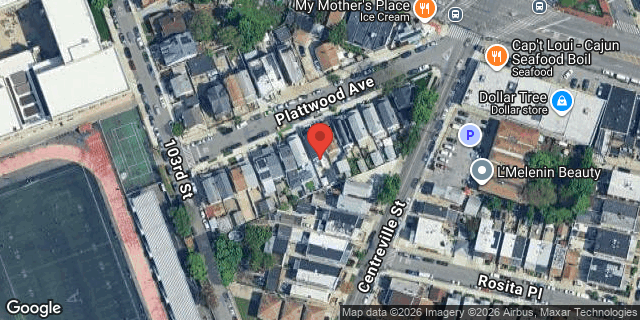 Aerial map of 103-18 PLATTWOOD AVENUE, Queens