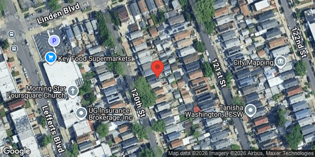 Aerial map of 114-25 120 STREET, Queens