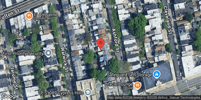 Aerial map of 176 ASHFORD STREET, Brooklyn