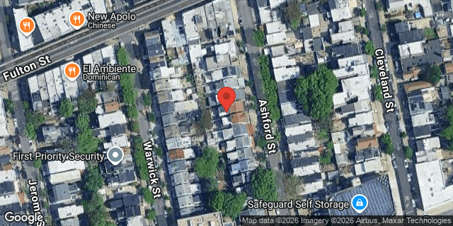 Aerial map of 168 ASHFORD STREET, Brooklyn