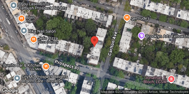 Aerial map of 606 CARLTON AVENUE, Brooklyn