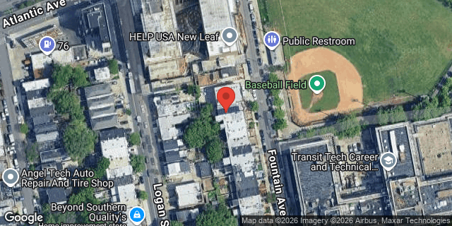 Aerial map of 38 FOUNTAIN AVENUE, Brooklyn