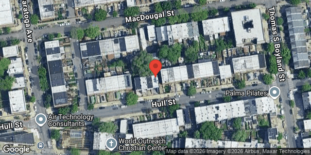 Aerial map of 63 HULL STREET, Brooklyn