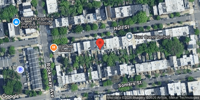 Aerial map of 142A HULL STREET, Brooklyn