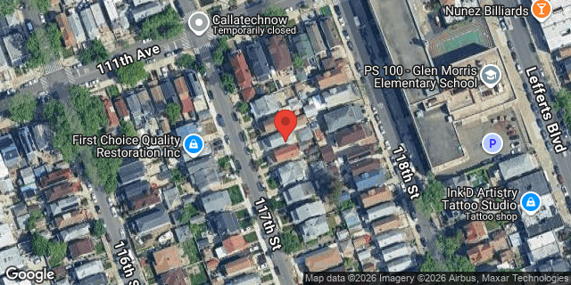 Aerial map of 111-15 117 STREET, Queens