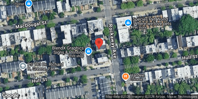 Aerial map of 108 ROCKAWAY AVENUE, Brooklyn