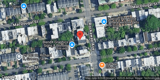 Aerial map of 106 ROCKAWAY AVENUE, Brooklyn