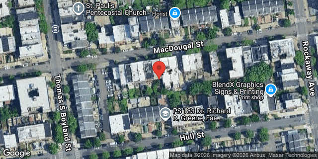 Aerial map of 196 MAC DOUGAL STREET, Brooklyn