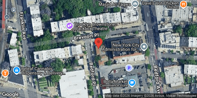 Aerial map of 32 BREVOORT PLACE, Brooklyn