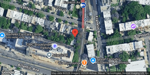 Aerial map of 214 LEFFERTS PLACE, Brooklyn