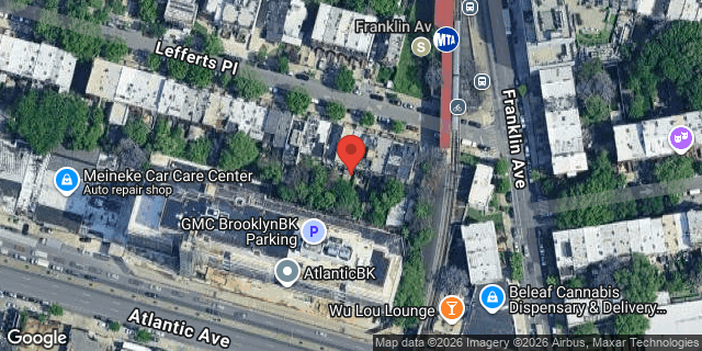 Aerial map of 206 LEFFERTS PLACE, Brooklyn
