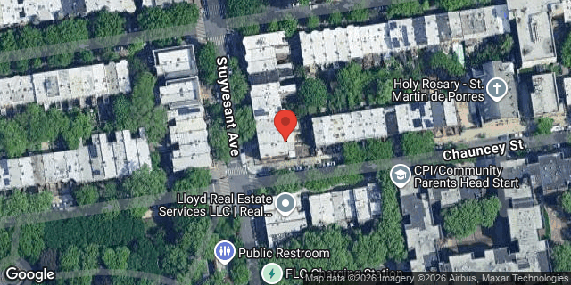 Aerial map of 407 STUYVESANT AVENUE, Brooklyn