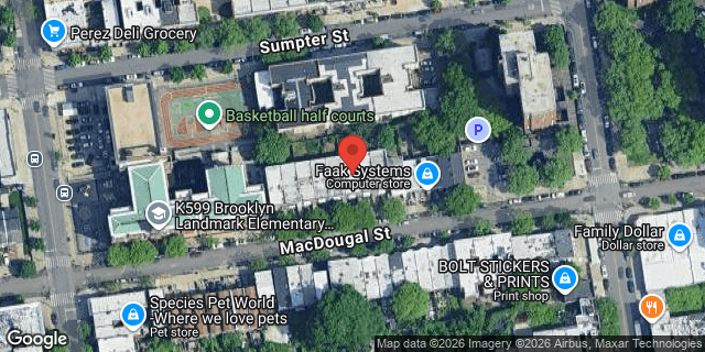 Aerial map of 285 MAC DOUGAL STREET, Brooklyn