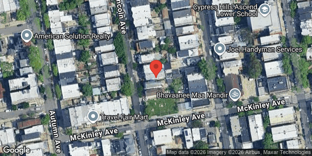 Aerial map of 383 LINCOLN AVENUE, Brooklyn