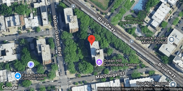Aerial map of 23 MOTHER GASTON BLVD, Brooklyn
