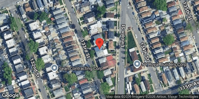 Aerial map of 114-33 133 STREET, Queens